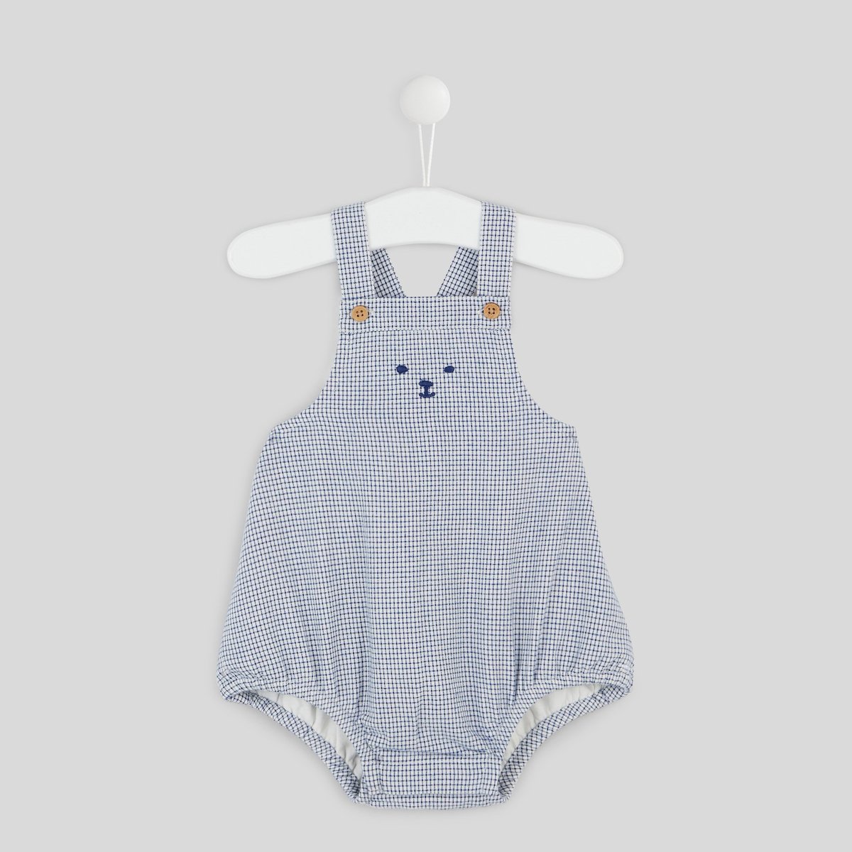 Barboteuse brodée mixte en coton BIO, Oeko-Tex ecru, BOUT'CHOU
