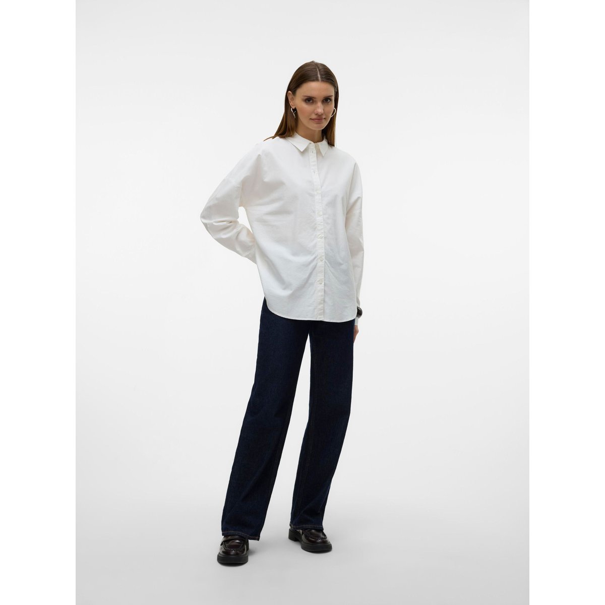Chemise Oxford snow white, VERO MODA