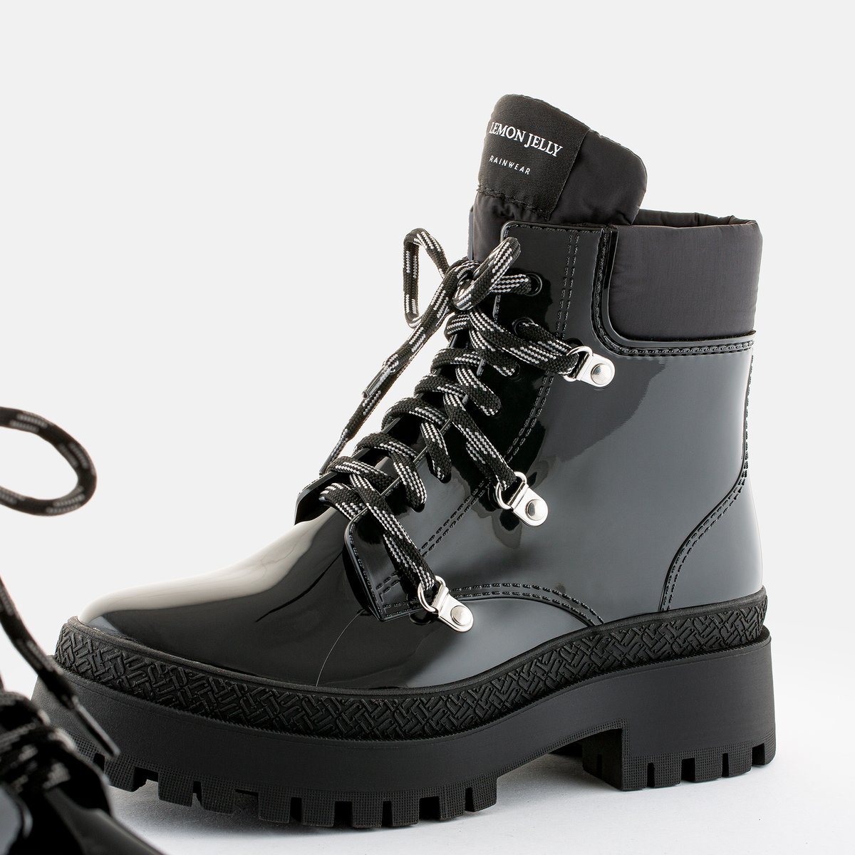 Boots chunky à lacets vegan SIERRA noire, LEMON JELLY