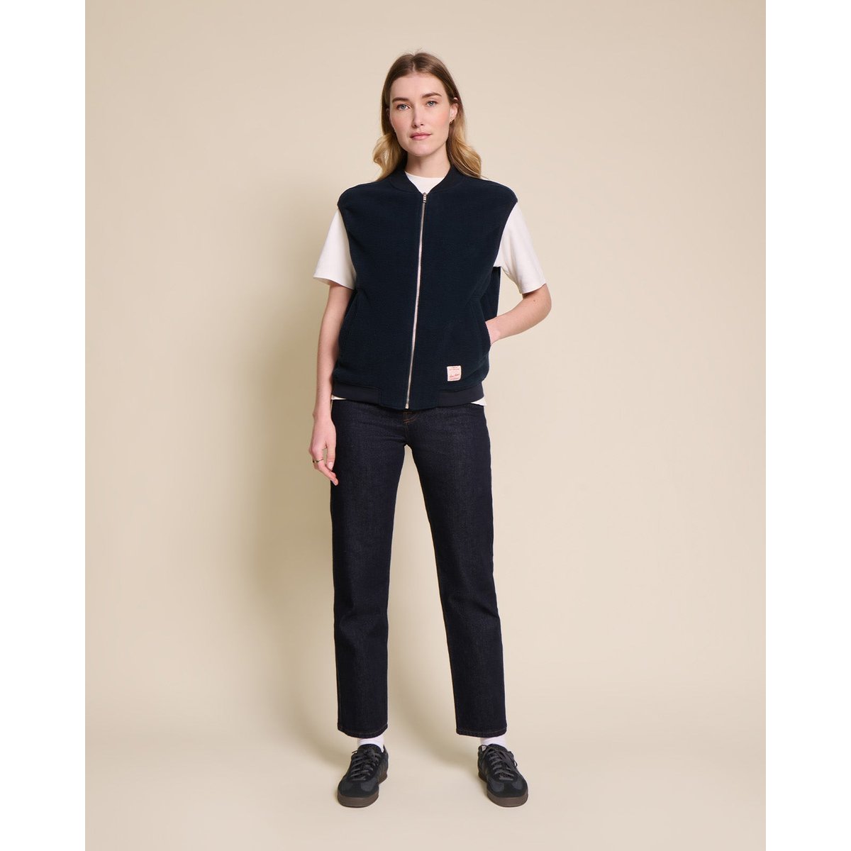 Veste sans manche en polaire recyclée bleu - bleu nuit, EMOI EMOI