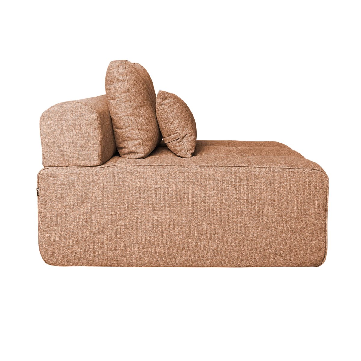 Fauteuil pour canapé modulable assise profonde en tissu avec coussins, SNUGGY terracotta, OVIALA