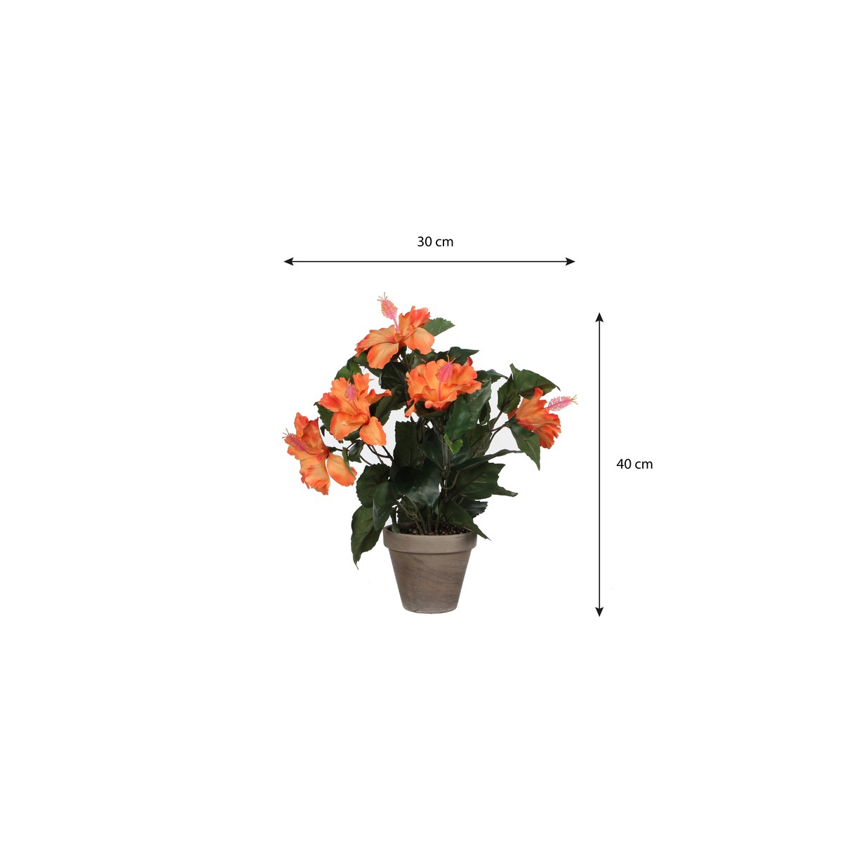 Plante artificielle HIBISCUS orange, MICA DECORATIONS