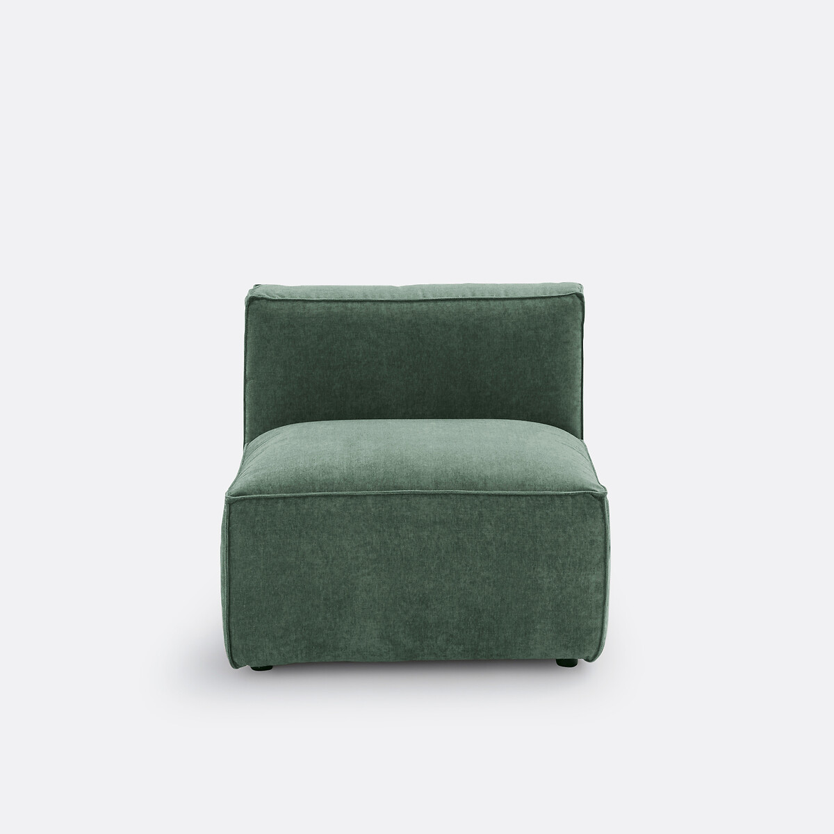 Elemento cadeirão baixo para sofá modulável, em veludo texturado, SEVEN verde-acinzentado, LA REDOUTE INTERIEURS