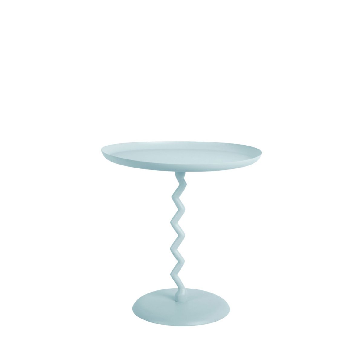 Table d'appoint ronde en métal 40cm- ZIGZAG bleu, LEITMOTIV