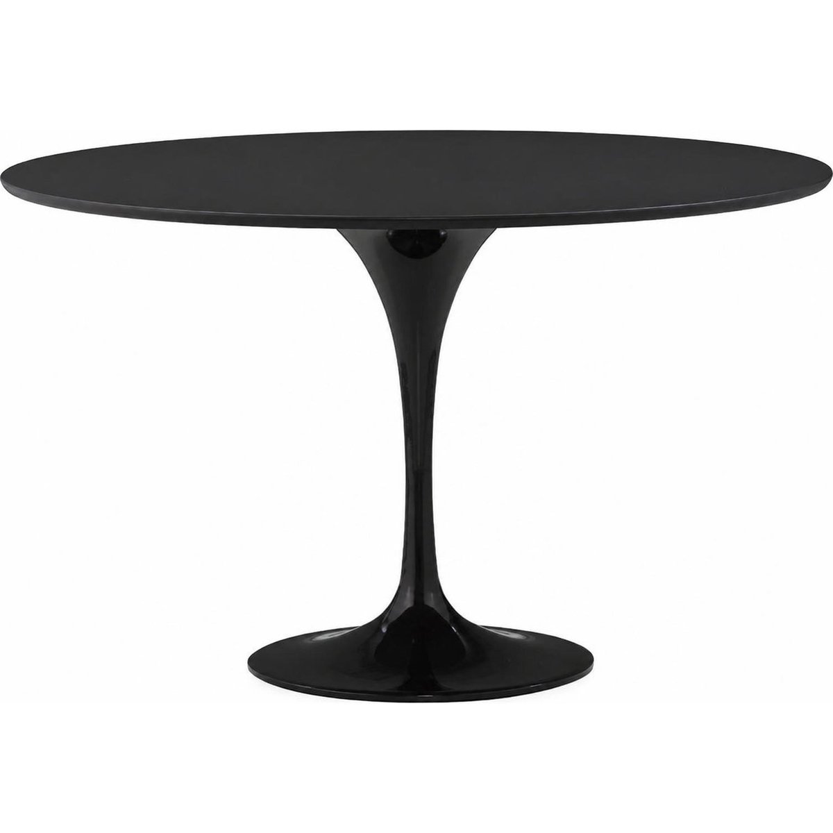 Table à manger ronde pied central aluminium noir, RECOLLECTION