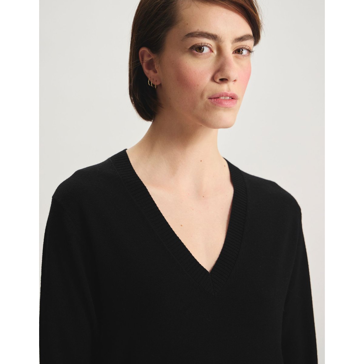Pull Morcant en laine mérinos noir, INES DE LA FRESSANGE PARIS
