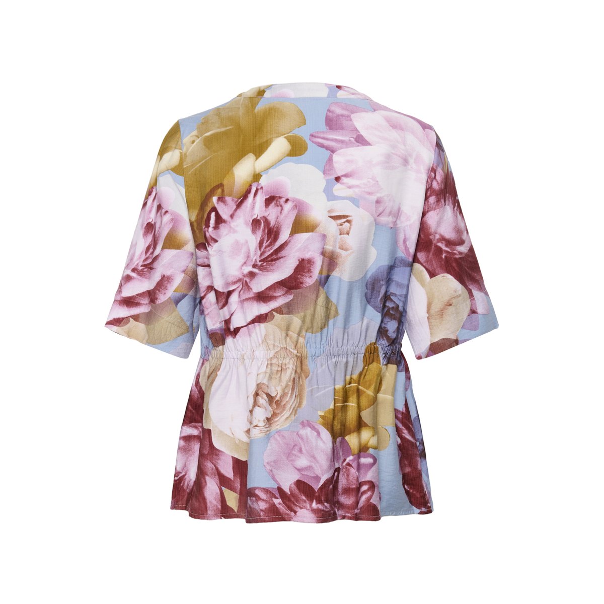Chemise à manches courtes bleu rose jaune blue/pink/yellow flower, CULTURE