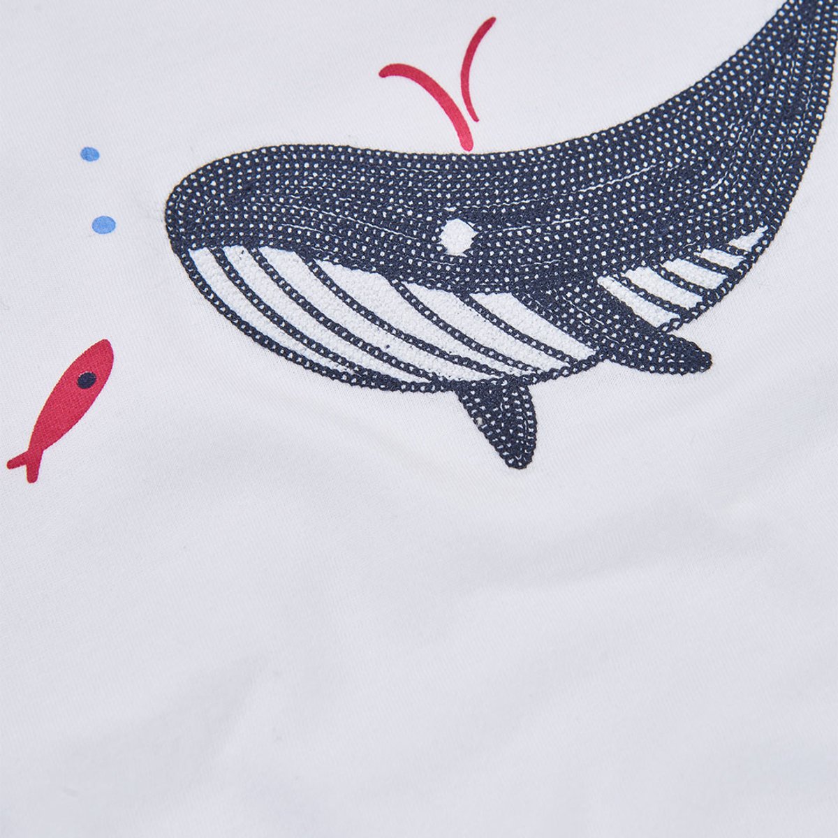 T-shirt enfant coton baleine blanc, BOBOLI