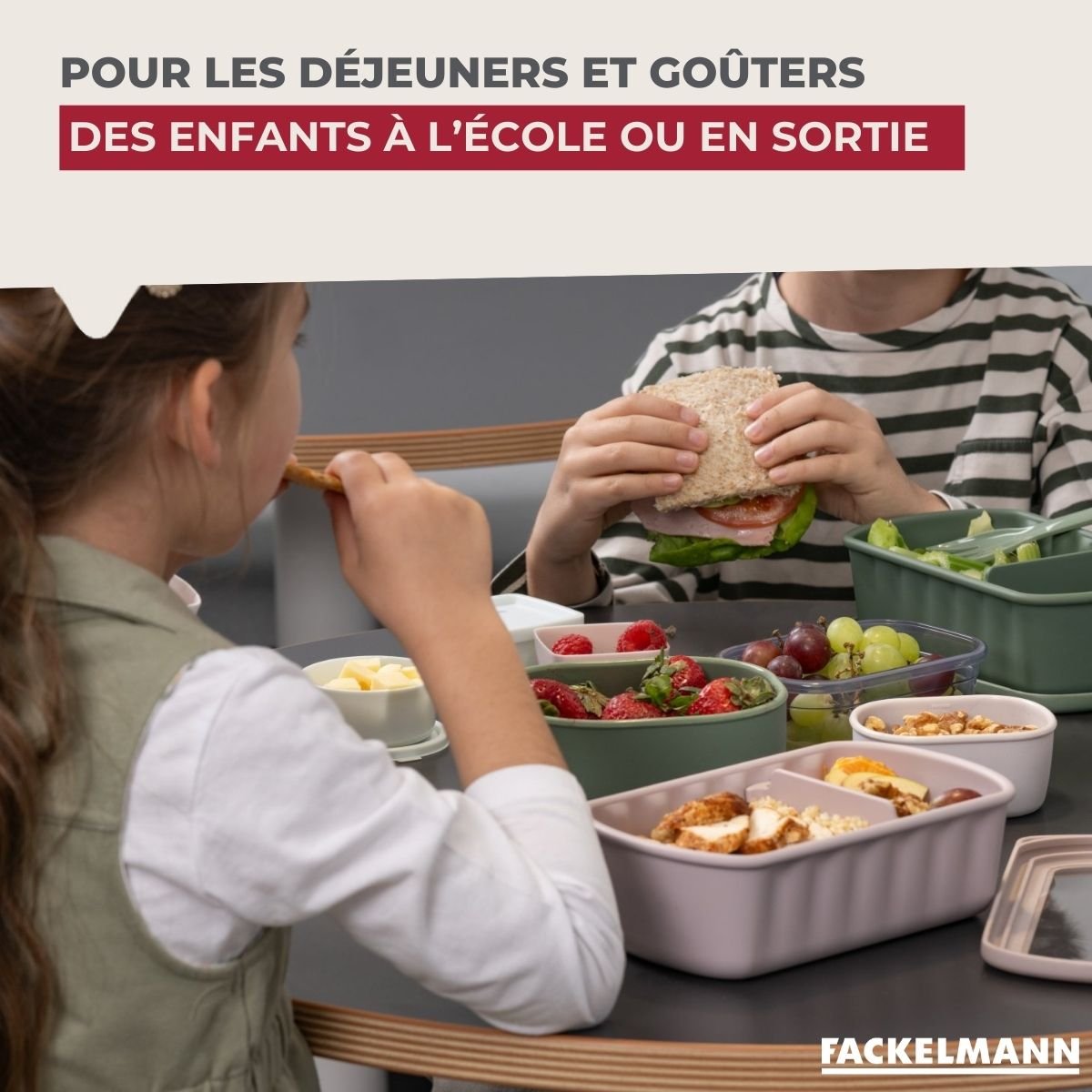 Lunchbox Beige à compartiment réglable 1 litre sans BPA STORAGE transparent,beige, FACKELMANN