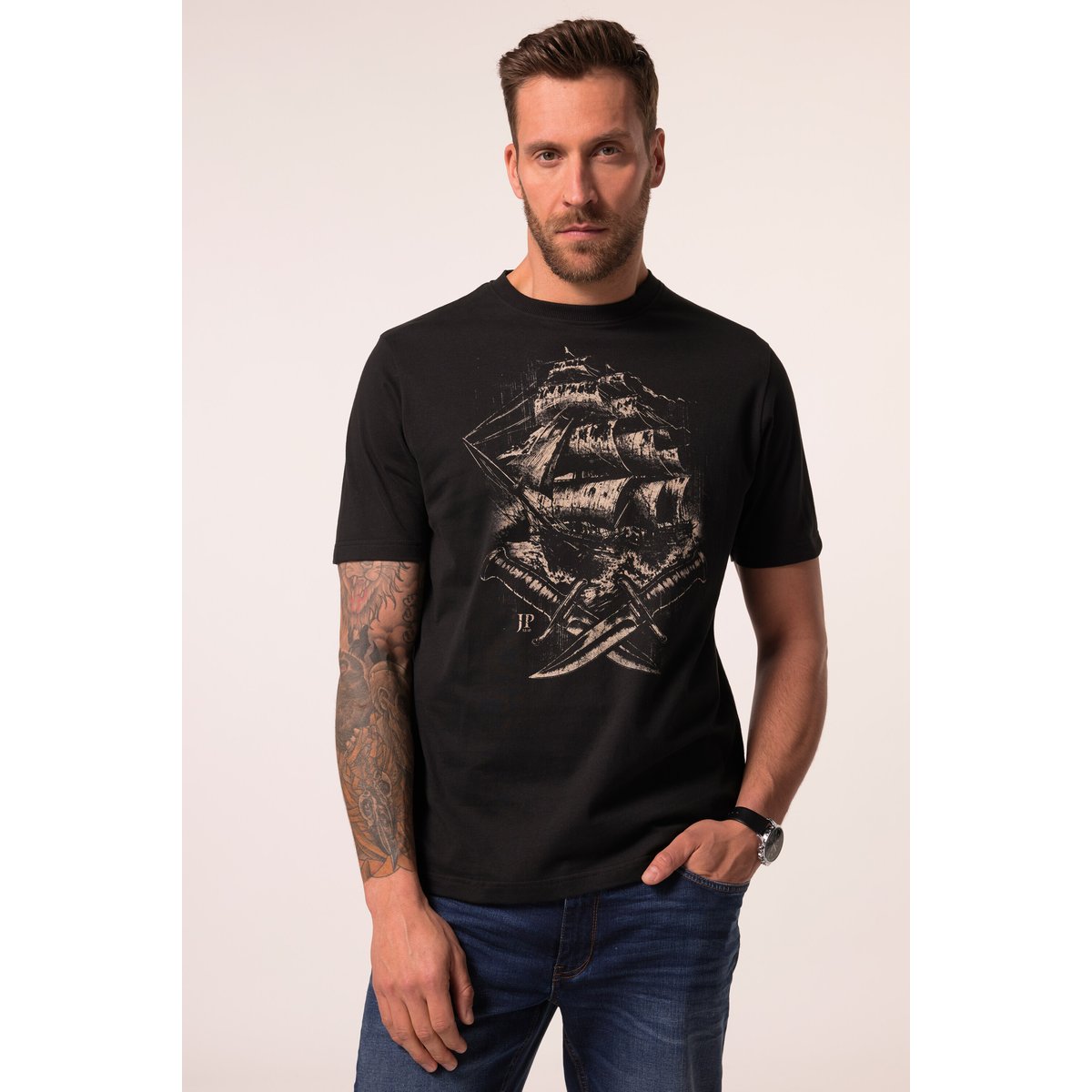 Lot de 2 t-shirts à manches courtes noir, JP1880