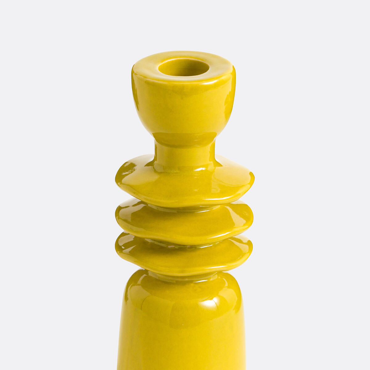 Greta 18cm High Ceramic Candlestick yellow, LA REDOUTE INTERIEURS