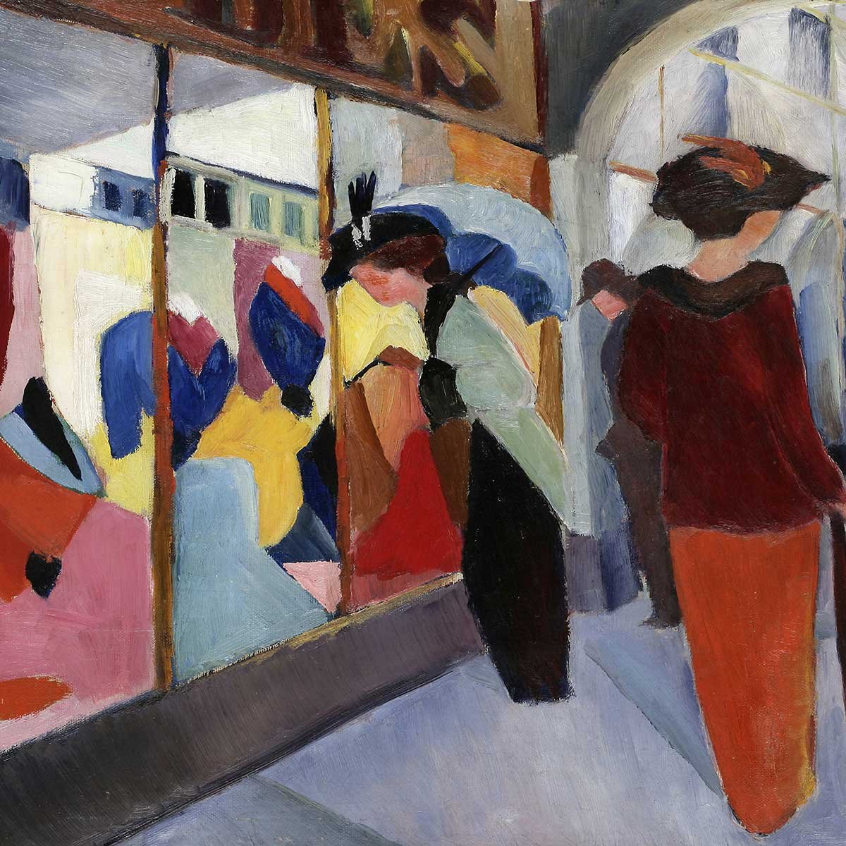 Tableau d'art d' August Macke La Boutique de Mode tableau alu dibond, HEXOA