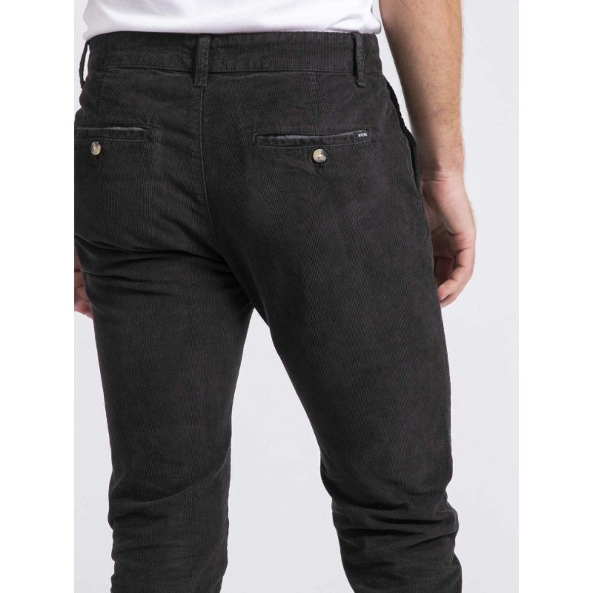 Pantalon Chino Pur Coton Velours Côtelé Varennes noir, RITCHIE