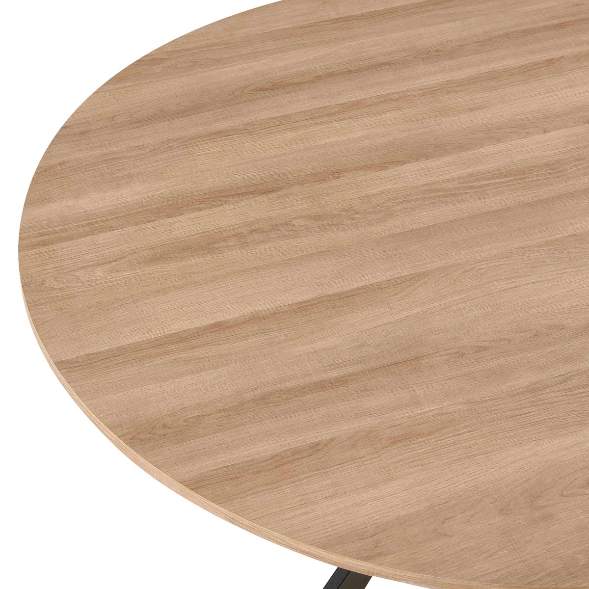 Table à manger ronde 120 cm en feuille de papier MDF, MARCIA marron, OVIALA
