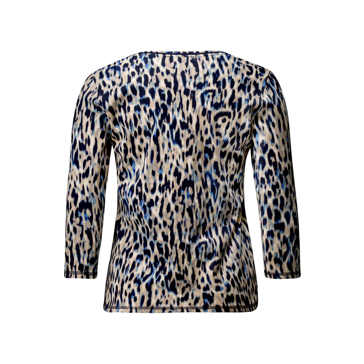 T-shirt basique de texture côtelée dark blue/beige, BETTY BARCLAY