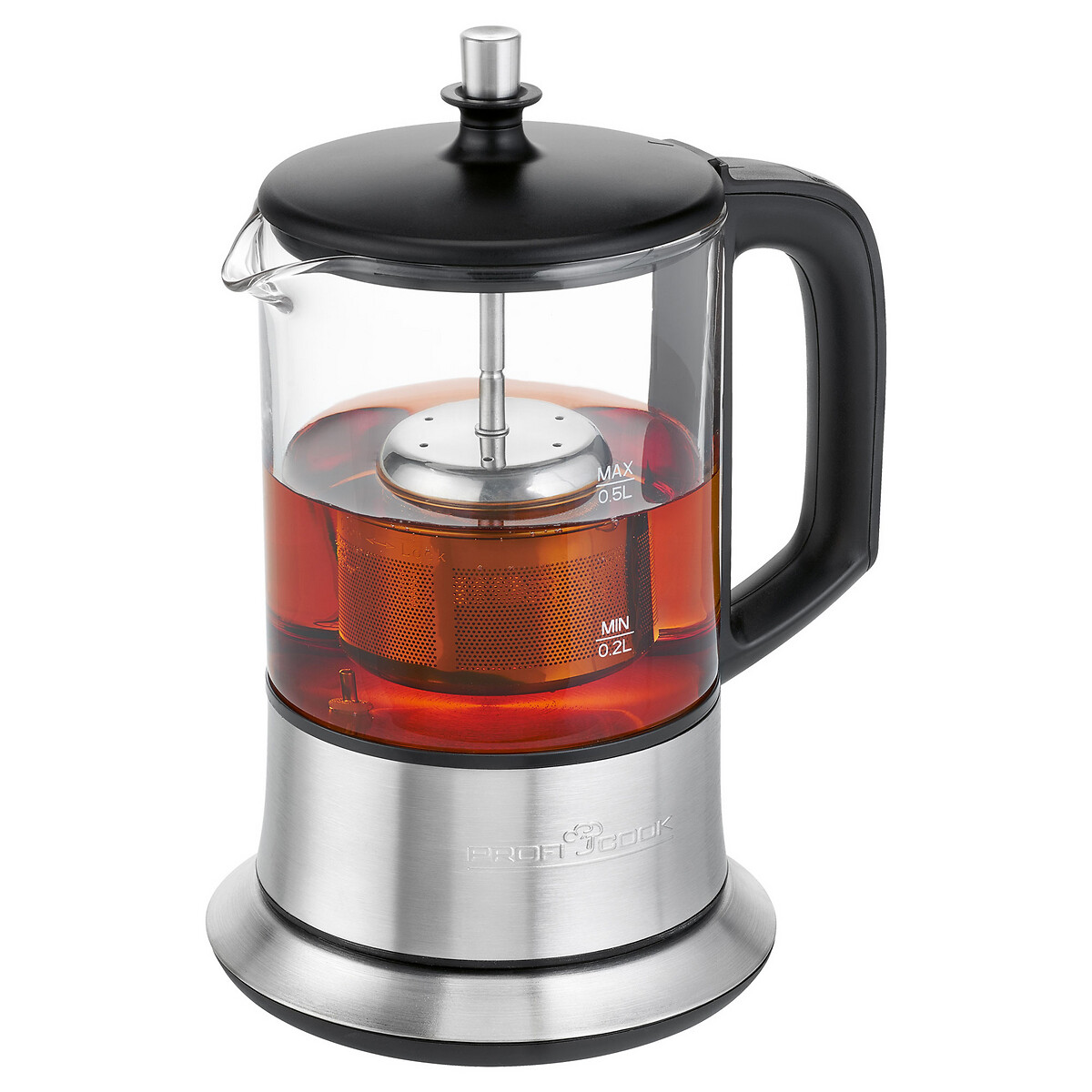 Jarro elétrico 2 em 1, 800 W, da Proficook inox, PROFICOOK