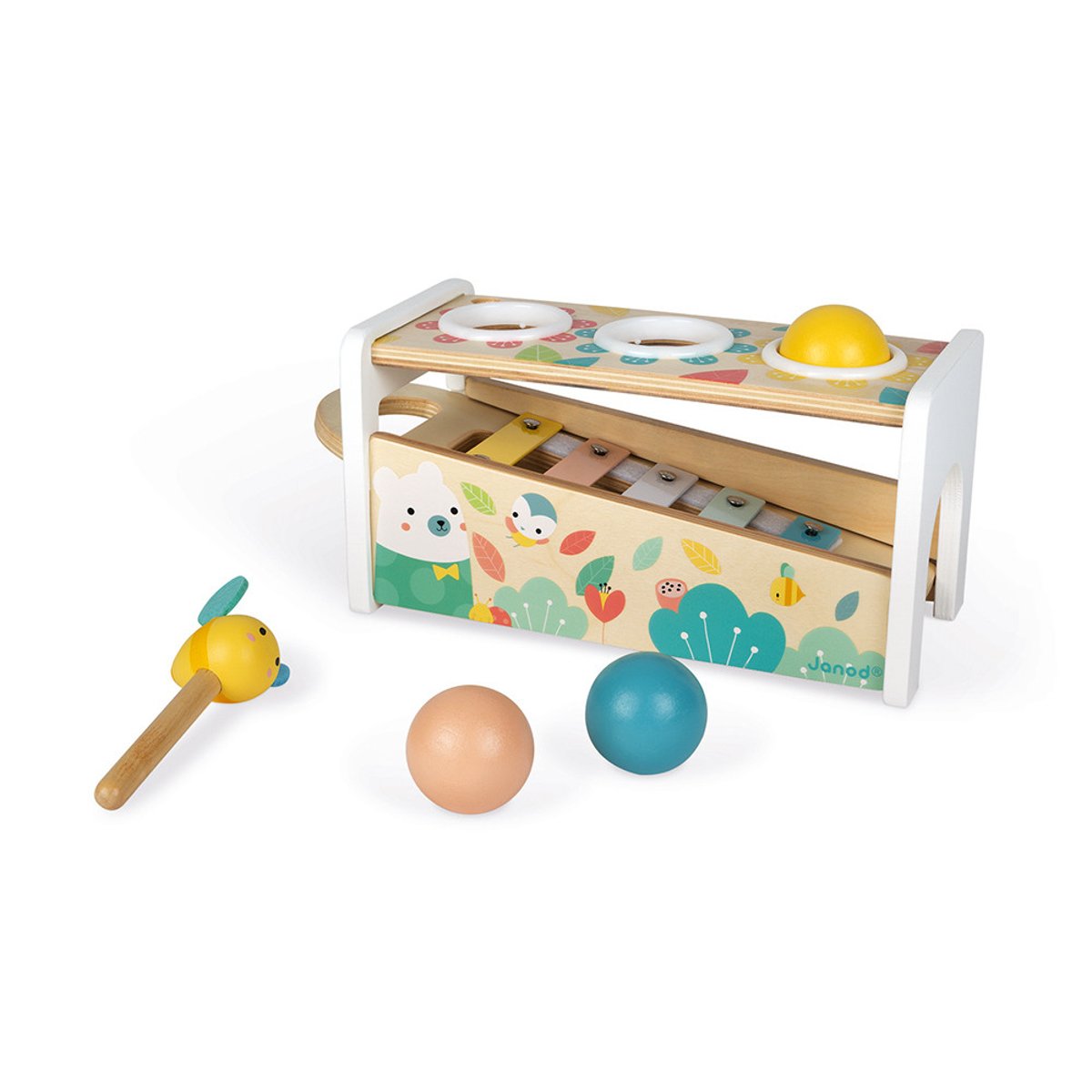 Jouet musical tap tap xylo pure multicolore, JANOD