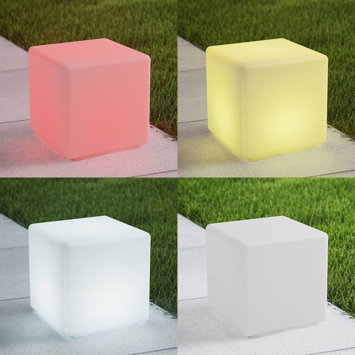 Luminaire de terrasse  moderneLED, Cubara blanc, LINDBY