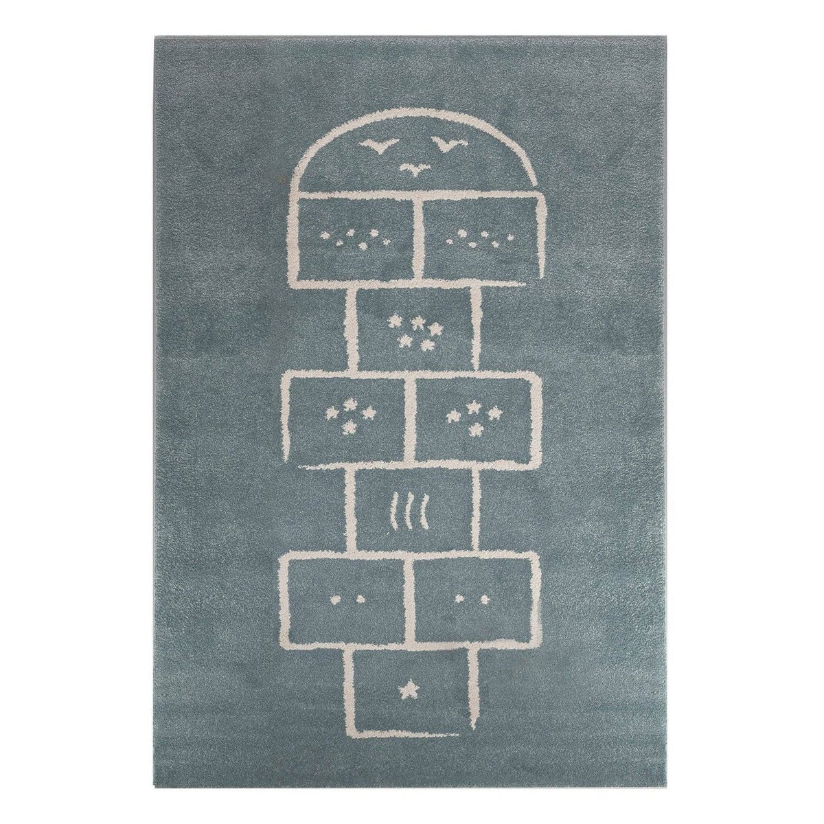 Tapis enfant doux et ludique MARELLE bleu naturel, AFK LIVING