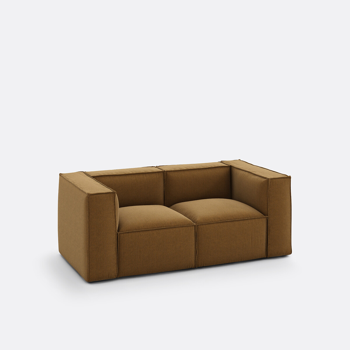 Modulaire zetel 2-zit, gestructureerde stof, Seven karamel, LA REDOUTE INTERIEURS