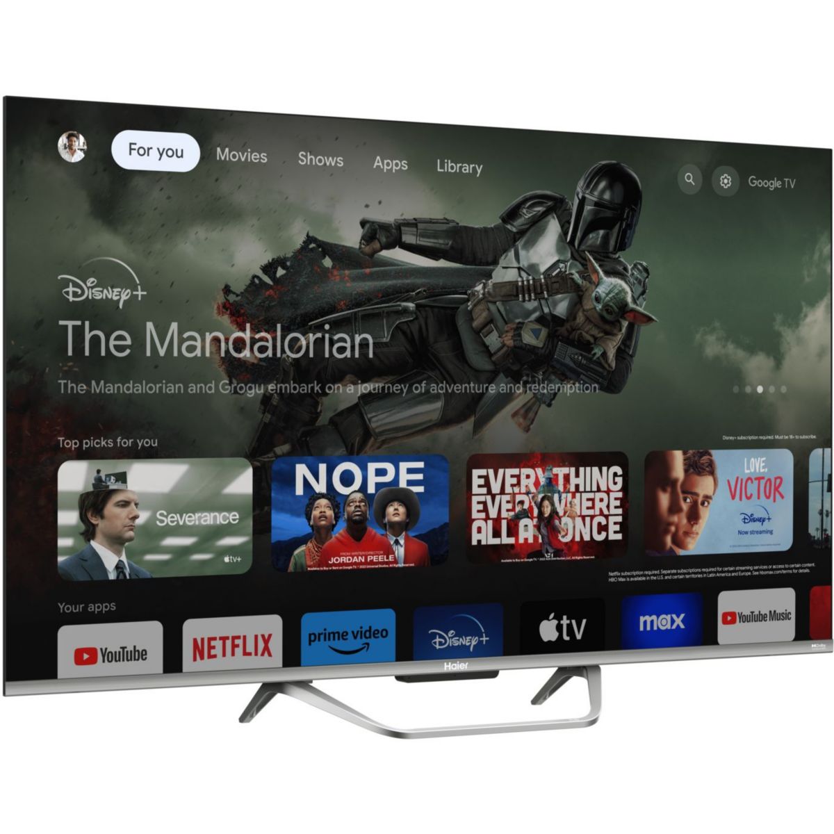 TV QLED H55Q80FUX (2026) 55" (140 cm) couleur unique, HAIER