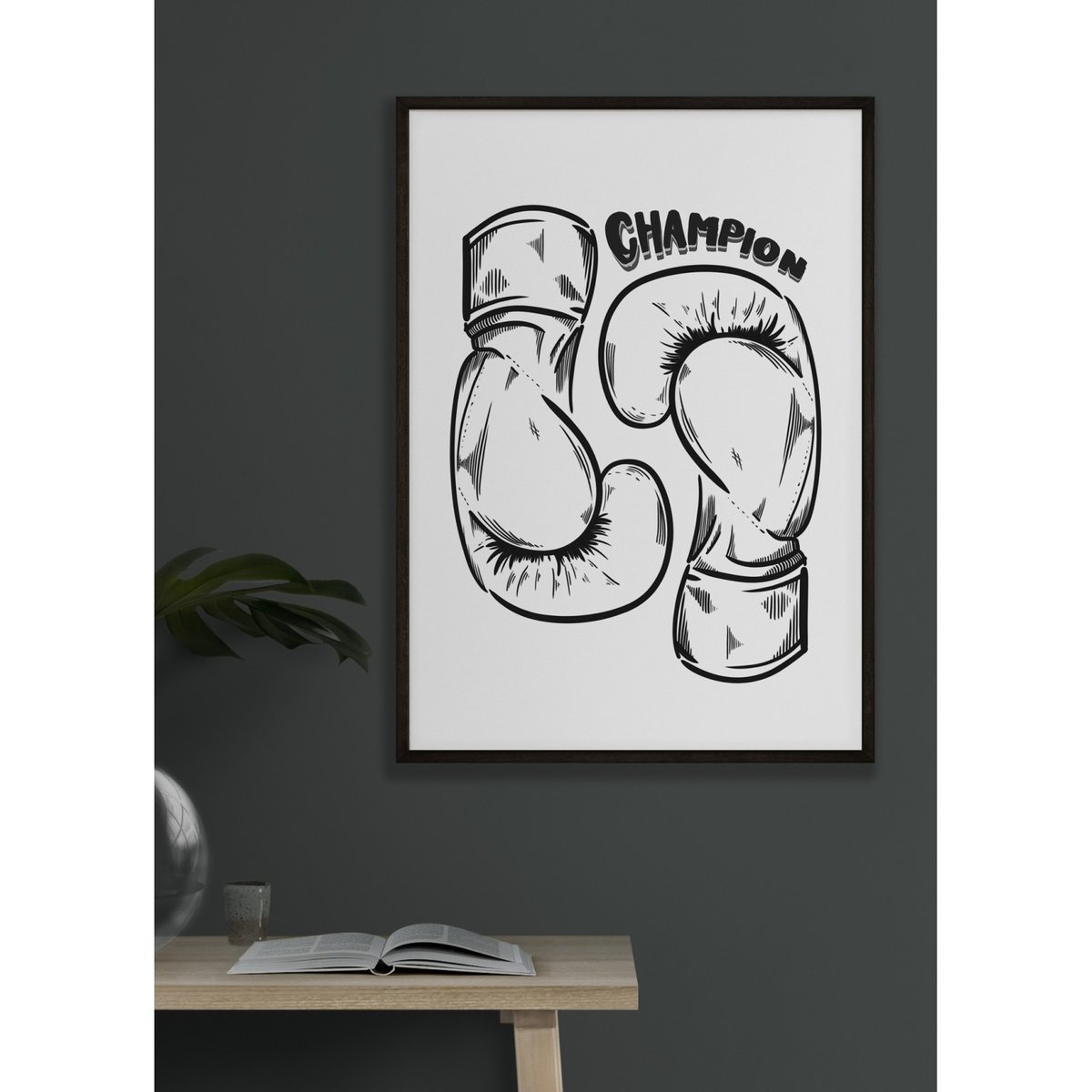 Affiche Boxe Champion blanc, L'AFFICHERIE