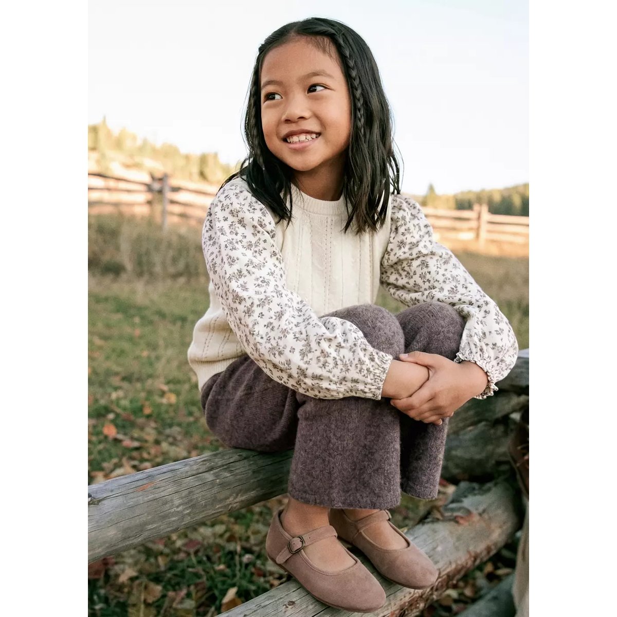 Pantalon maille coton lin marron, MANGO BABY