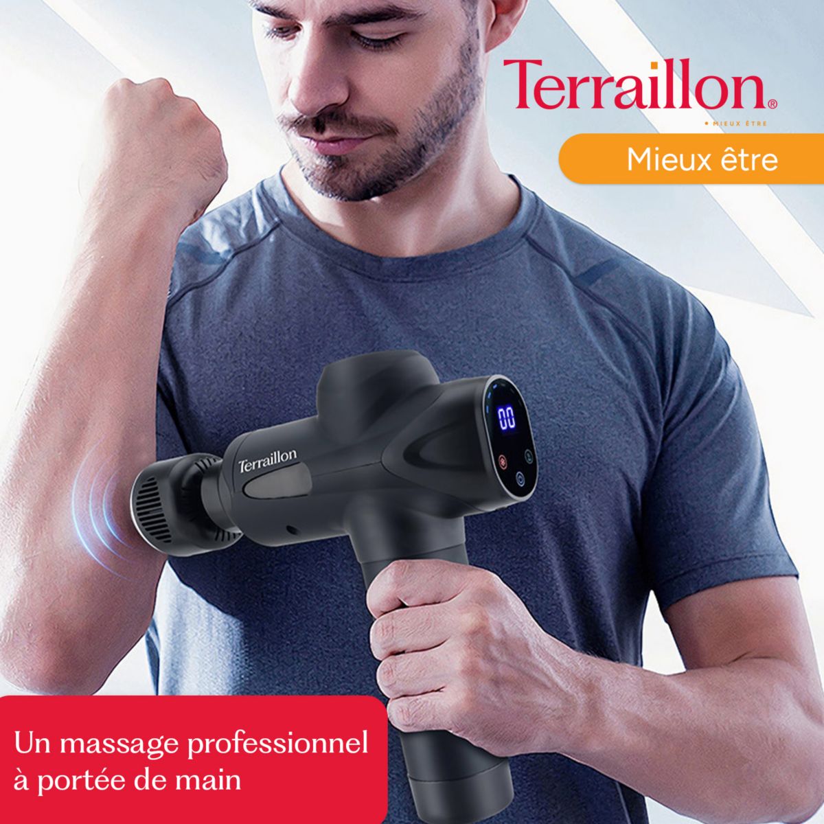 Pistolet de massage de massage Expert chaud & froid noir, TERRAILLON