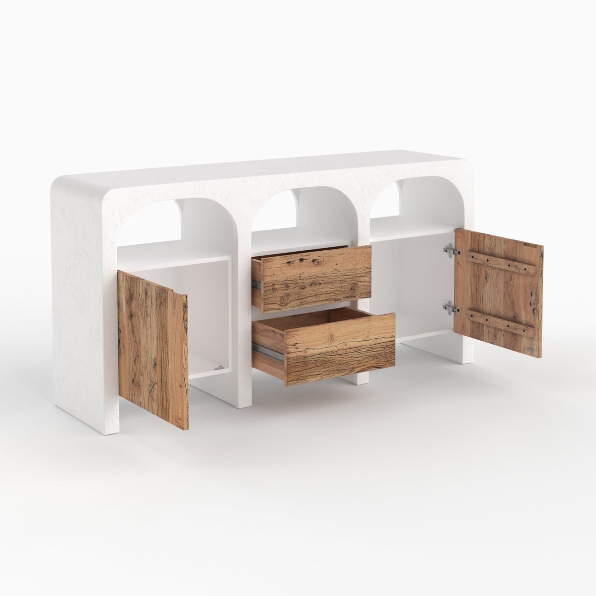 Buffet en plâtre et bois - FIRA blanc cassé, MAISON PAVANE