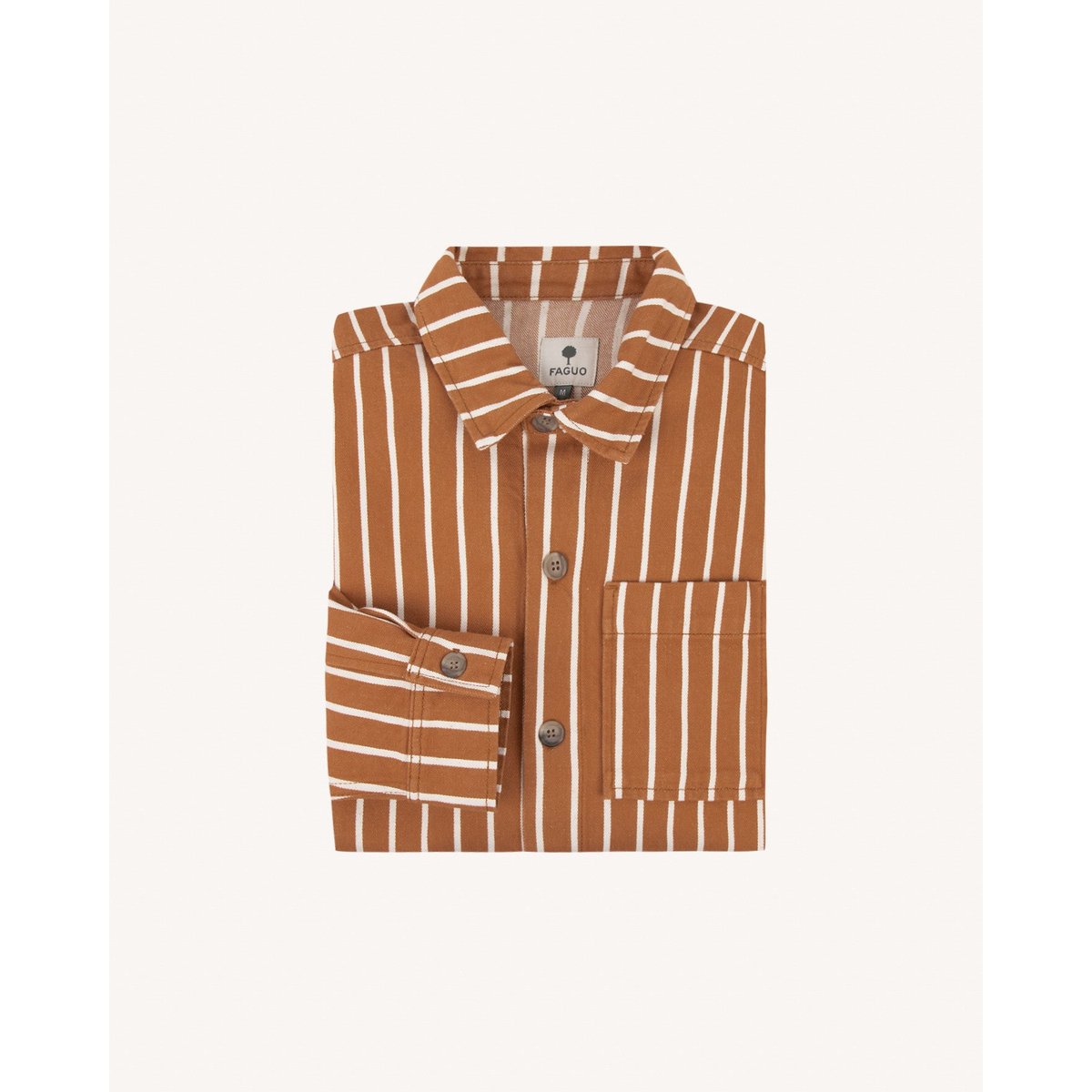 Sur chemise GASTINE brique et écru, FAGUO