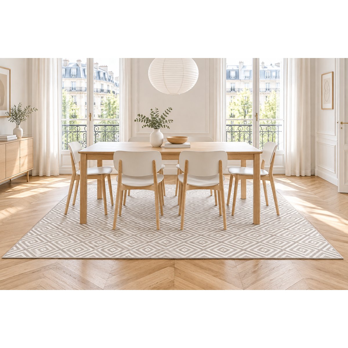 Tapis design intérieur extérieur SOLARA gris minéral, AFK LIVING