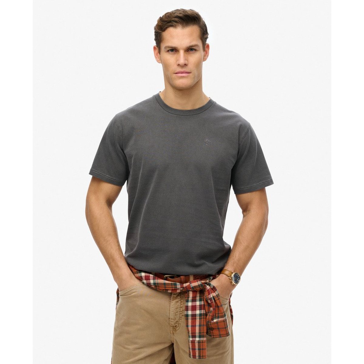 T-shirt Essentials Coupe Décontractée gris anthracite, SUPERDRY