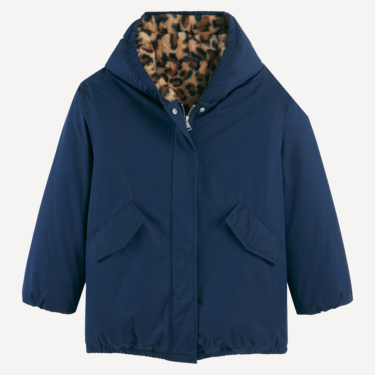 Parka à capuche avec doublure duveteuse  bleu marine, LA REDOUTE COLLECTIONS