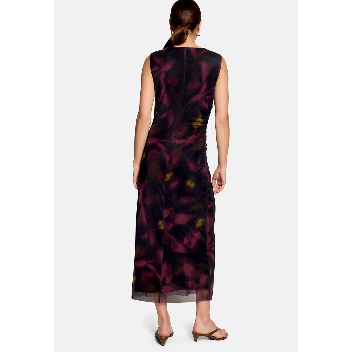 Robe en mesh à imprimé black/dark red, ZERO