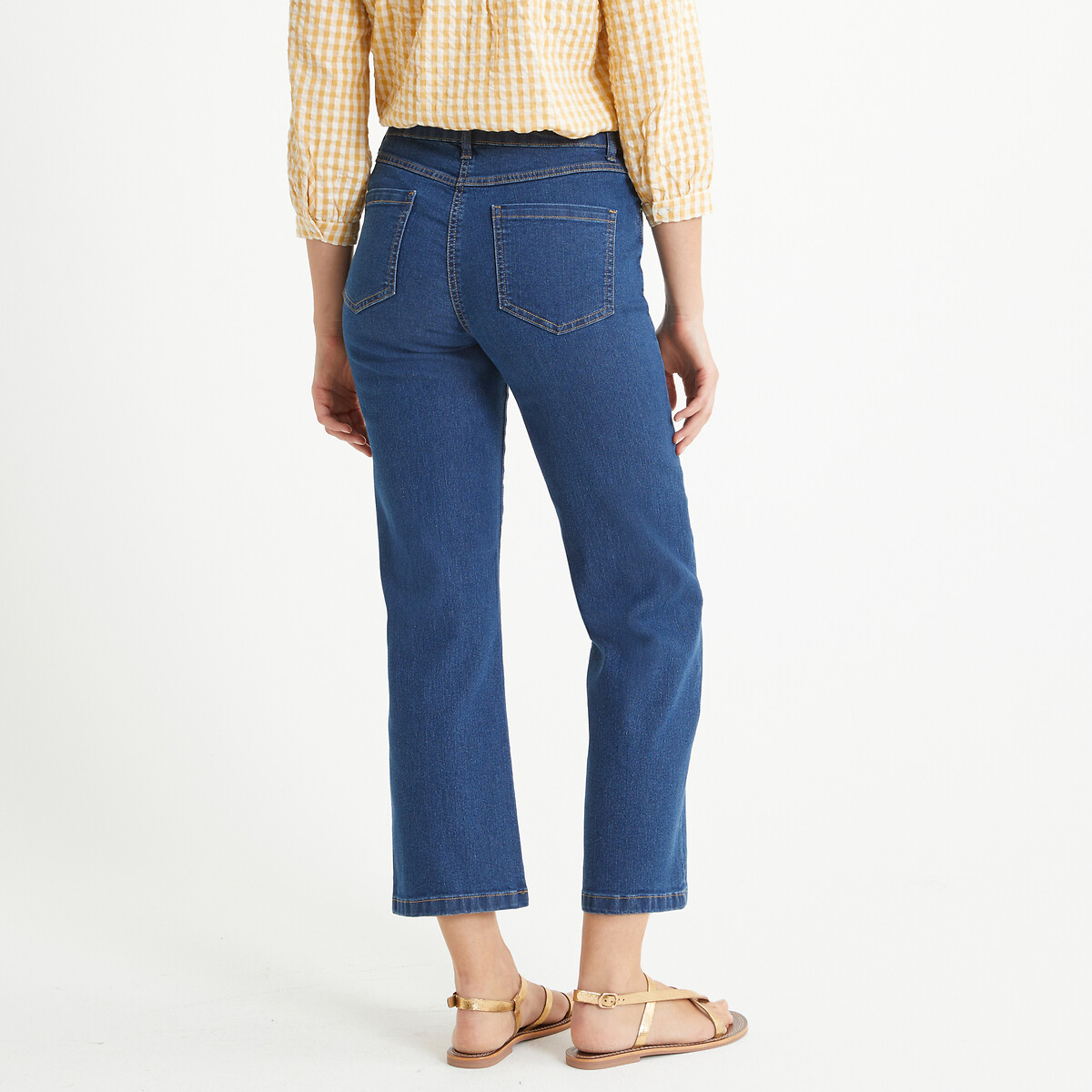 Wide Leg Cropped Jeans stonewashed blue, ANNE WEYBURN