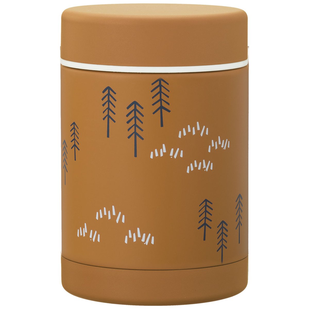 Thermos alimentaire isotherme marron, bleu, blanc, FRESK