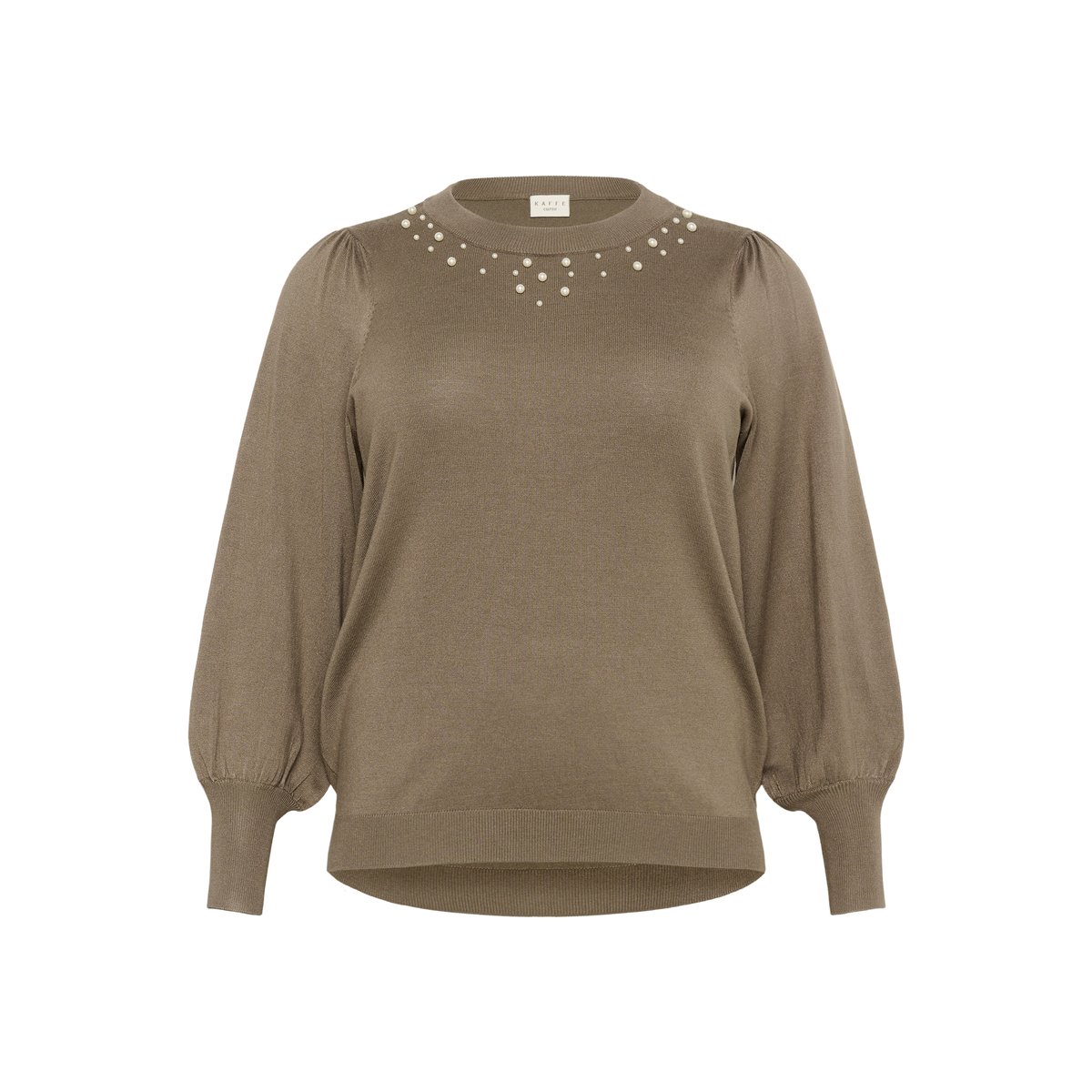 Pullover tricoté marron morel, KAFFE CURVE