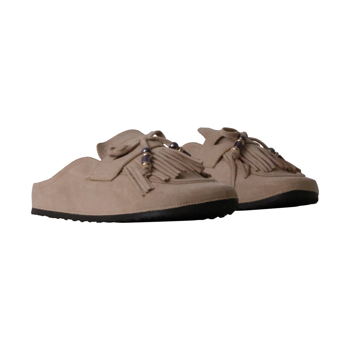 Mules Plates à Enfiler beige, ENZA NUCCI