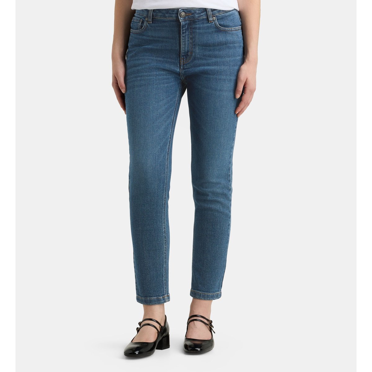 Jean court slim new coton bio bleu moyen, GALERIES LAFAYETTE