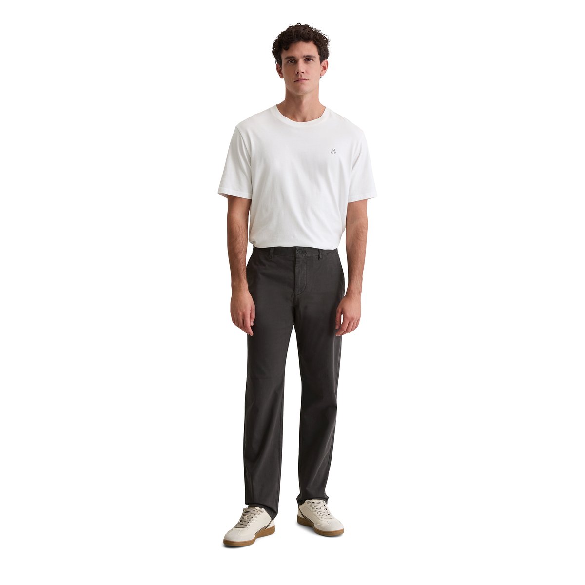 Chino modèle Osby conique en mélange de coton bio de haute qualité gris foncé, MARC O'POLO