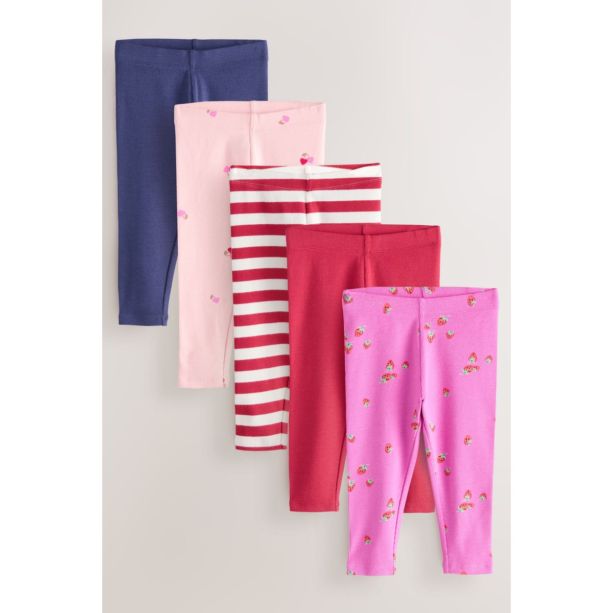 Legging côtelé, lot de 5 rose berry, NEXT