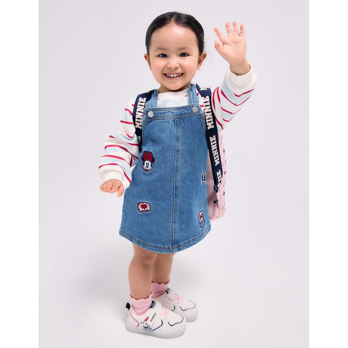 Robe salopette en jean avec broderie Minnie bleu, ZIPPY