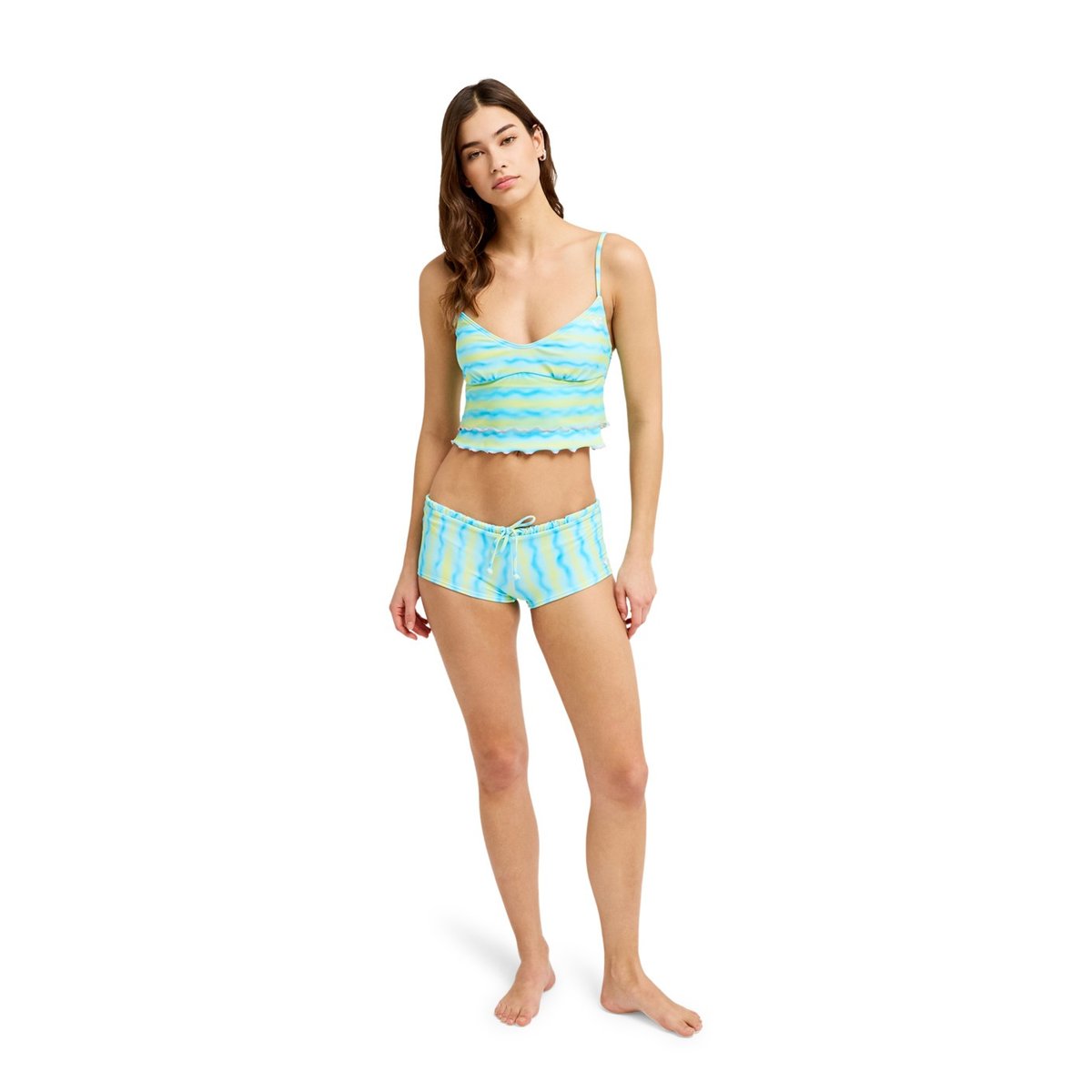 Bas de maillot de bain culotte bikini Shorty NEON QUEEN CLASSIC SHORTY. vert tanager turquoise neon queen, ROXY