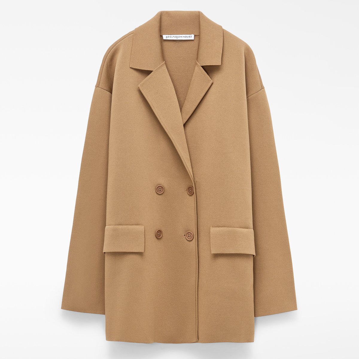 Blazer en maille tailleur camel, ADOLFO DOMINGUEZ