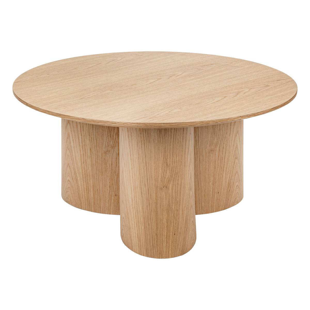 Table basse ronde placage chêne ALIONA bois clair, ATMOSPHERA