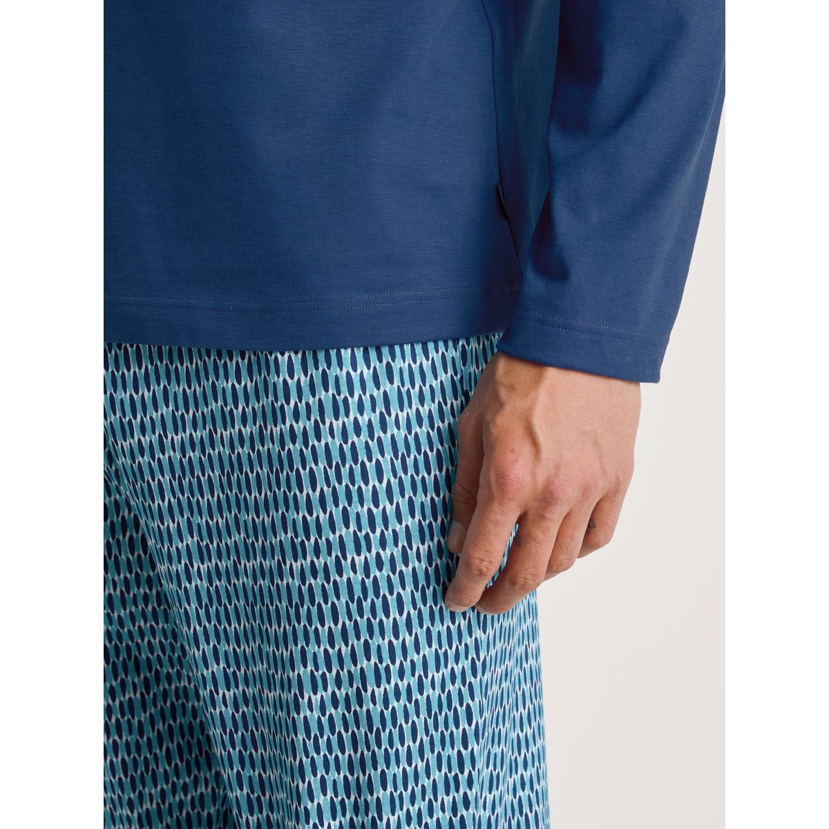 Pyjama manches longues Coton RELAX IMPRINT bleu poterie, CALIDA