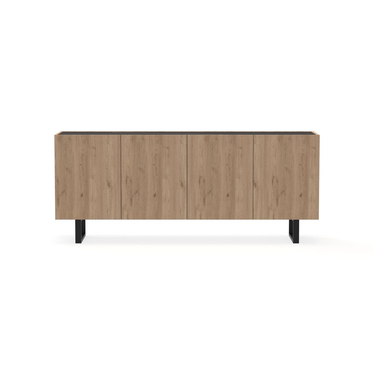 Buffet bas en panneaux de particules 4 portes 180 cm, OPERA marron clair, BOBOCHIC