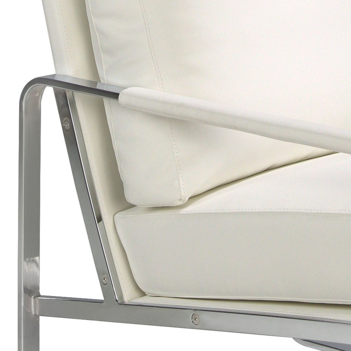 Fauteuil en similicuir blanc blanc cassé | acier, ANGEL CERDA
