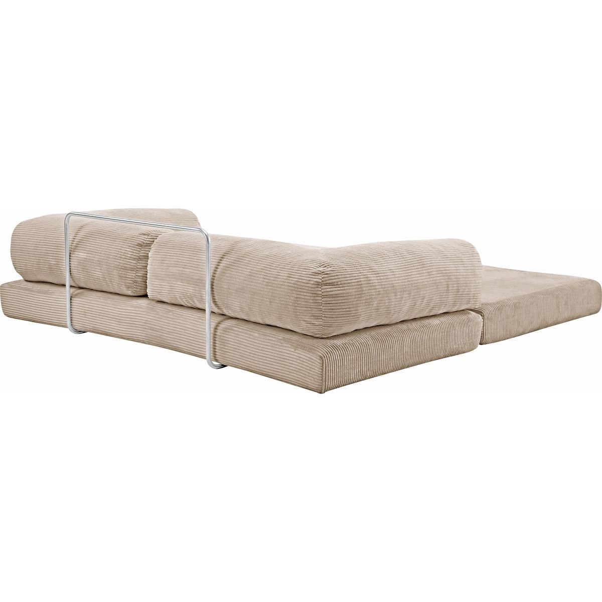 Canapé convertible compressé 3 places en velours côtelé - BUDDY beige, HOMIFAB