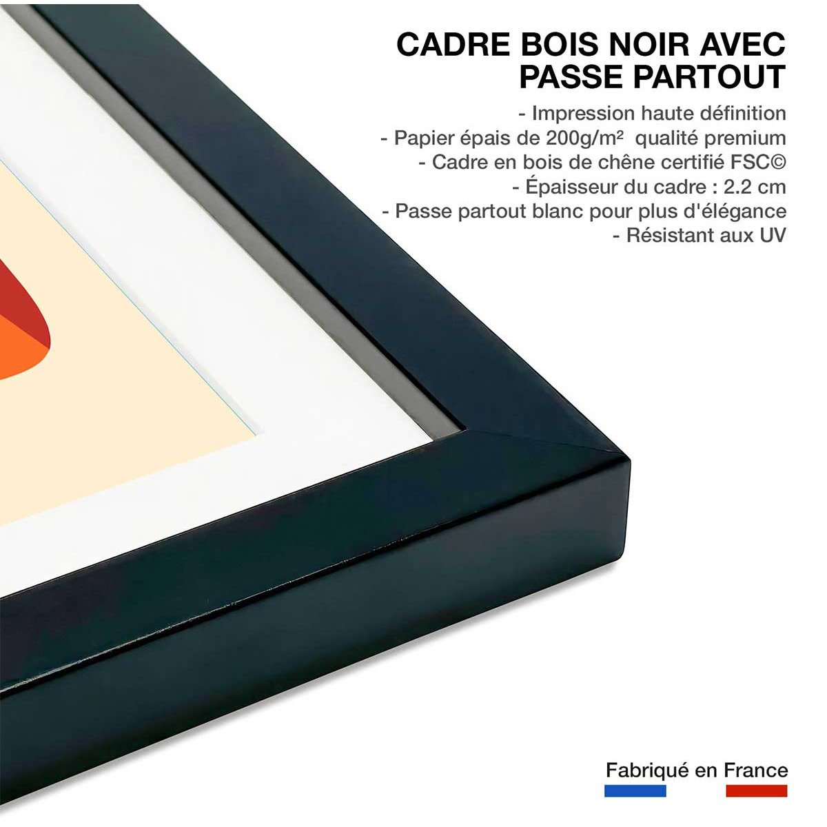 Affiche enfant go home affiche + cadre en bois - noir, HEXOA